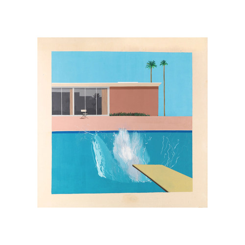 大卫·霍克尼更大的水花复制临摹手绘油画丙烯装饰David Hockney