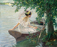 饰画 客厅挂画印象人物油画Edward Cucuel阳光女性装 欣美临摹名画