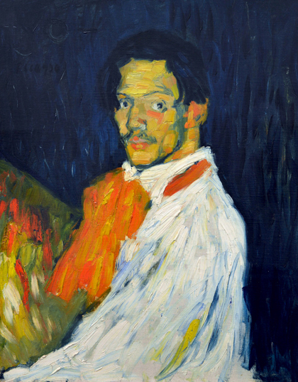 现代抽象装饰画picasso毕加索油画年轻的自画像手绘临摹