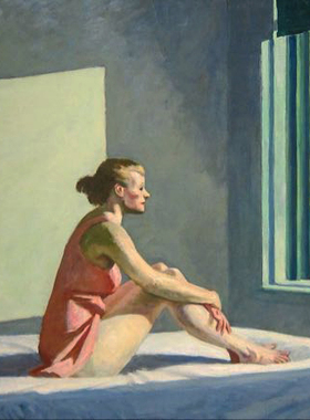 霍普Edward Hopper霍珀油画早晨的太阳临摹名画复制欣美手绘装饰