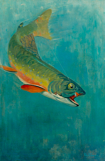 印象动物油画钓鱼装饰画临摹复制品餐厅娱乐场所宾馆挂画手绘无框图片