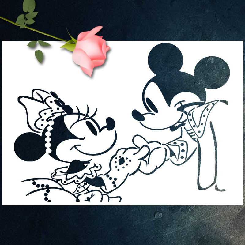 米奇米尼镂空画画模板喷漆墙绘涂鸦手绘镂空图案墙绘 创意diy定制