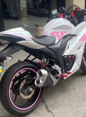 适用GSX155极客飒拉花车身贴纸改装防水车贴花GSX150改色车衣版画