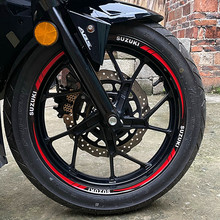 适用铃木GW250轮毂贴纸GSX250R改装反光圈轮胎贴画DL250防水夜光