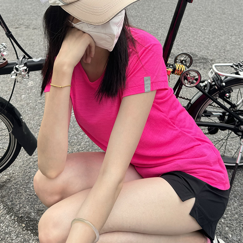 健身羊毛户外女款运动跑步T恤