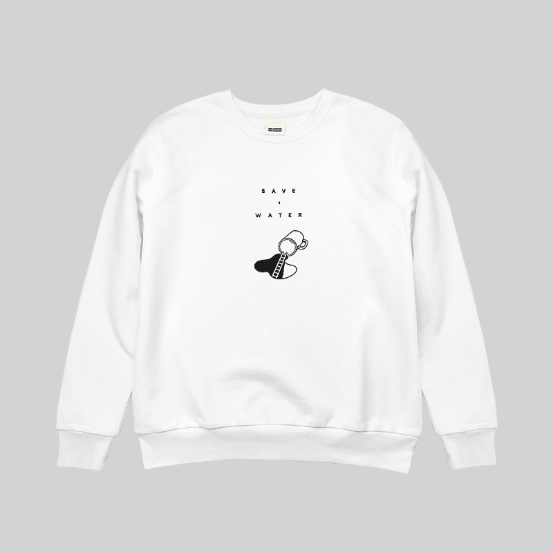 原创设计纯棉白色男款套头卫衣