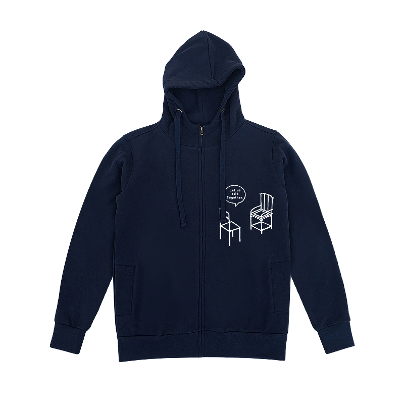 tobeme-原创设计拉链连帽开衫