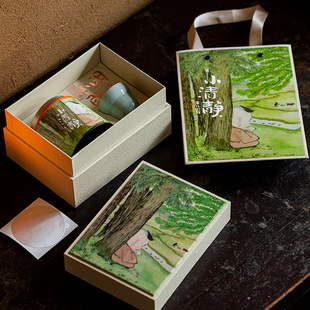 文创茶叶包装 盒茶叶罐礼盒绿茶银针伴手礼50g散茶盒子空礼盒定制