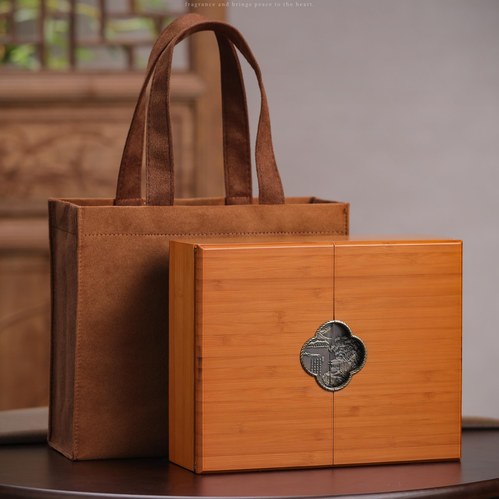 高档合金小罐茶竹盒通用红茶金骏眉绿茶龙井白茶银针茶叶包装礼盒