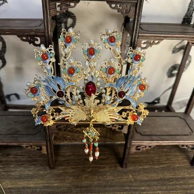 前尘梦汉服配饰古风烧蓝大凤冠颤枝大凤冠