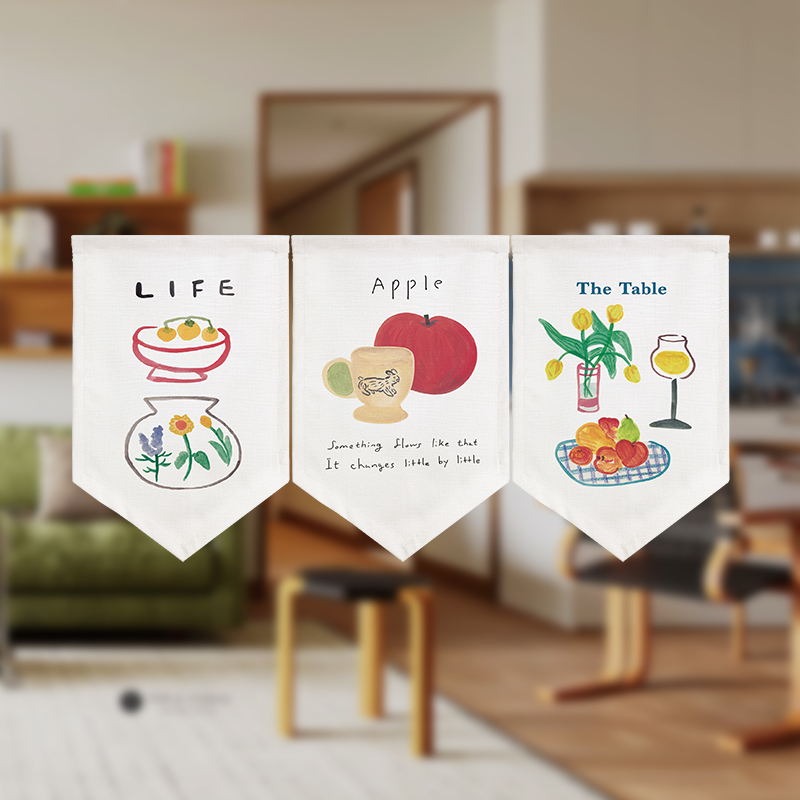 小旗帘厨房装饰半帘吊旗