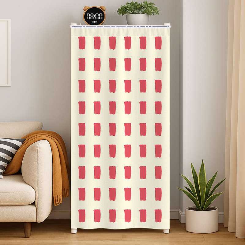 窄柜遮挡帘无门柜子帘橱柜布帘滑轨拉帘书柜遮丑帘杂物防尘布帘子