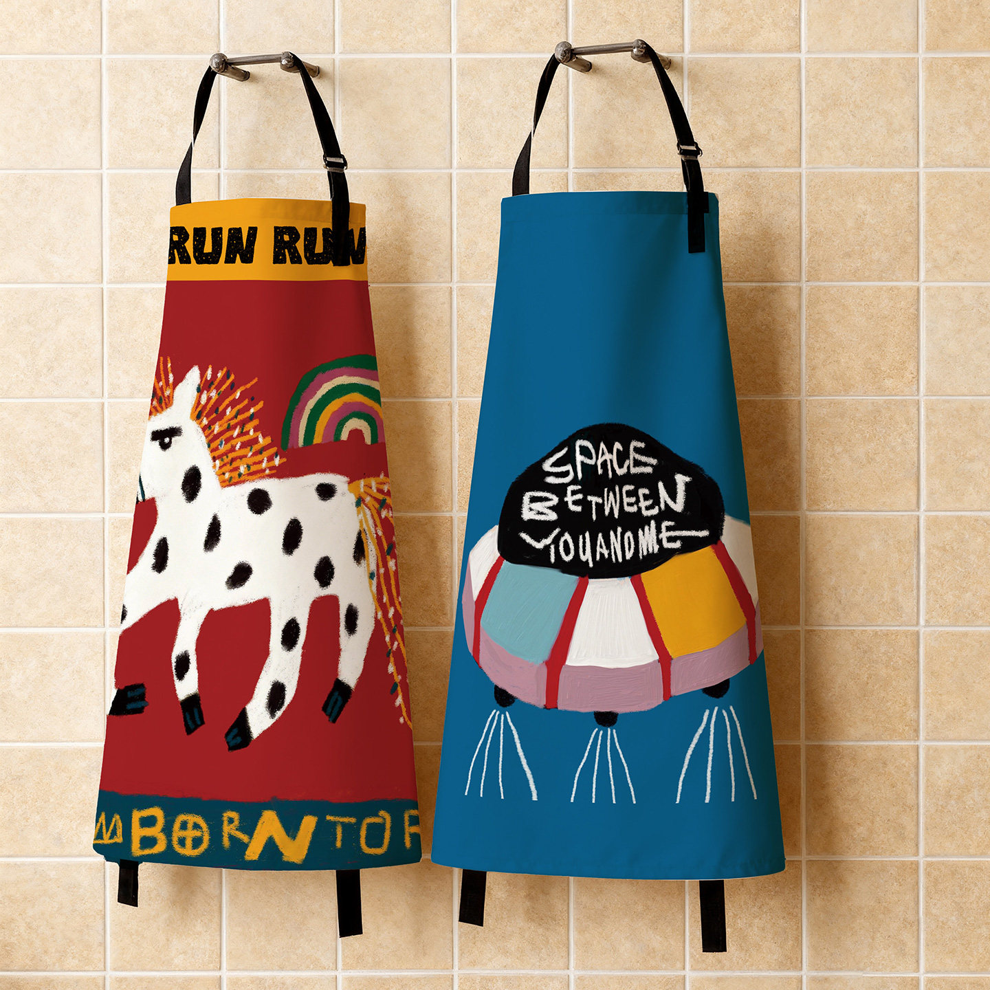 手绘个性围裙家用厨房防水男女儿童画室围兜工作家务做饭围腰,家庭/个人清洁工具,围裙,淘宝优惠券,粉丝福利购,淘宝优惠卷