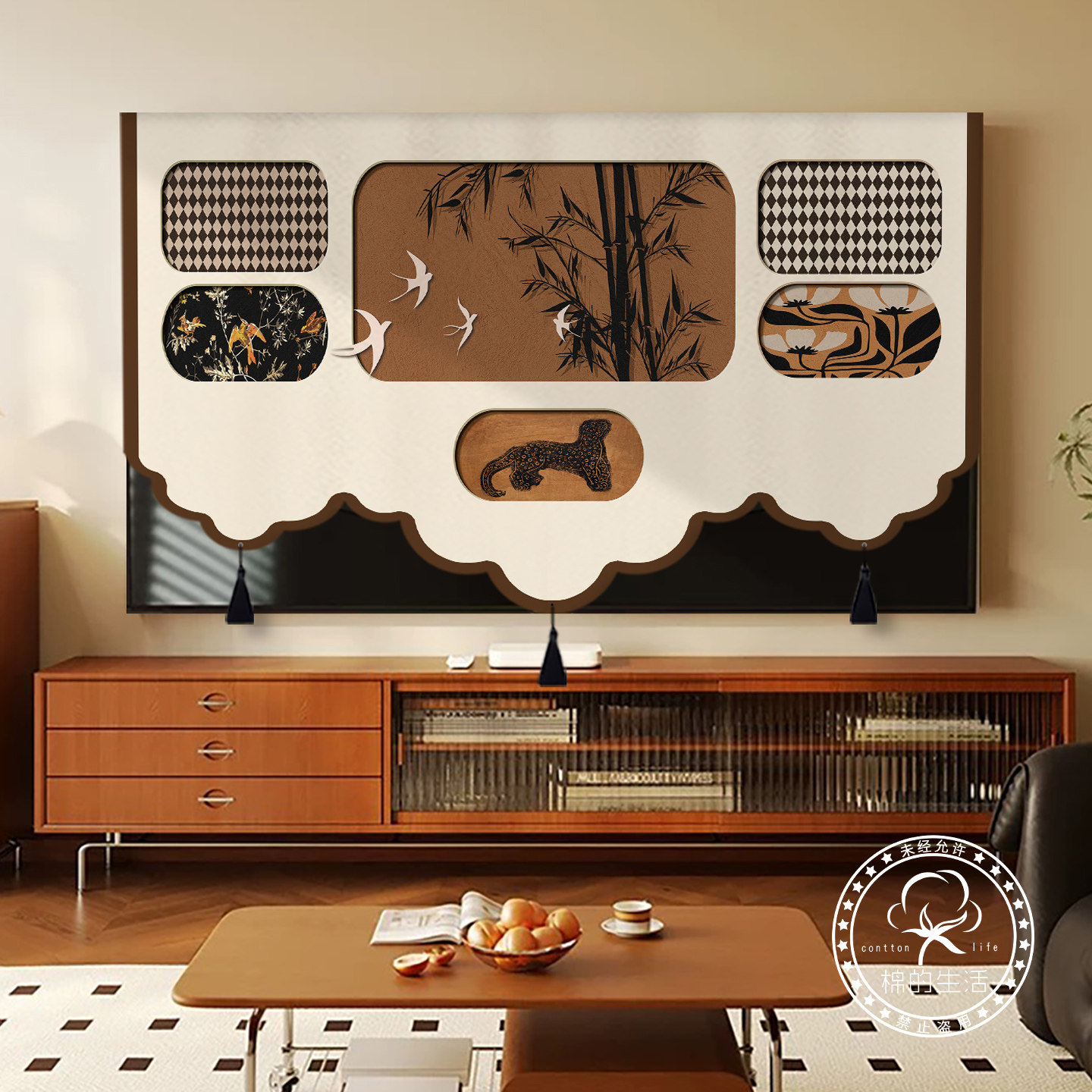 中古风电视机盖布防尘布2026新款液晶电视65寸防尘罩电脑盖巾定制,居家布艺,万能盖巾,淘宝优惠券,粉丝福利购,淘宝优惠卷