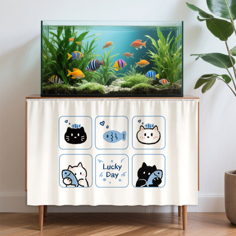 鱼缸底部柜子遮挡帘宠物防尘帘鱼缸架拉帘轨道遮丑帘遮光帘遮阳帘,居家布艺,门帘,淘宝优惠券,粉丝福利购,淘宝优惠卷