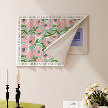 电表箱装饰画布帘客厅可视门铃遮挡帘免打孔电闸盒遮丑挂帘粘贴布