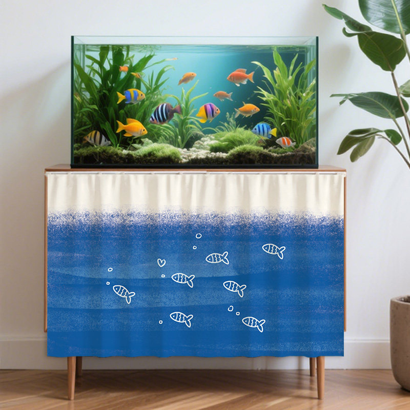 鱼缸底部柜子遮挡帘宠物防尘帘鱼缸架拉帘轨道遮丑帘遮光帘遮阳帘,居家布艺,门帘,淘宝优惠券,粉丝福利购,淘宝优惠卷