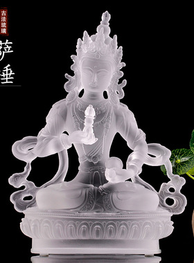 古法琉璃白度母佛像白色摆件菩萨