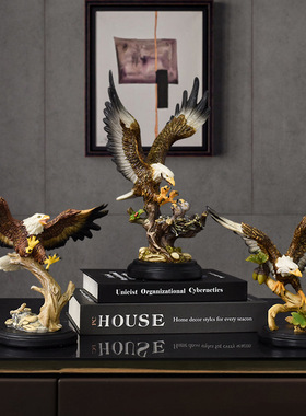 复古仿真老雄猎鹰雕塑树脂摆件