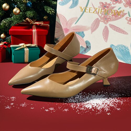 2026新款轻奢断码女鞋清仓优雅风尖头鞋女一字扣浅口通勤单鞋6667