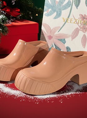 26新款轻奢断码女鞋清仓粗跟防水台穆勒鞋女包头半拖鞋外穿鞋9076