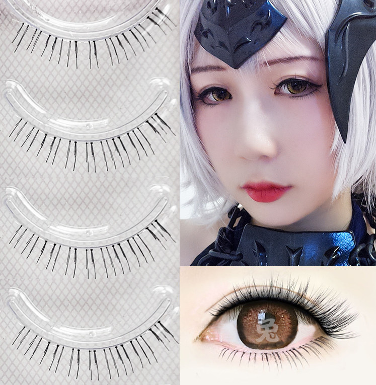 兔酱家】4对装细致日系纯手工磨尖仿真下睫毛假睫毛