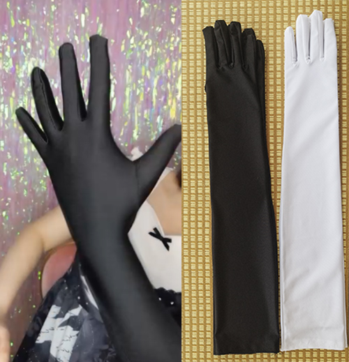 加长款制服手套 黑白两色入 表演cosplay万用手套