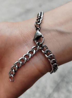 不掉色男款不锈钢激光打印手链刻字男士手镯手链