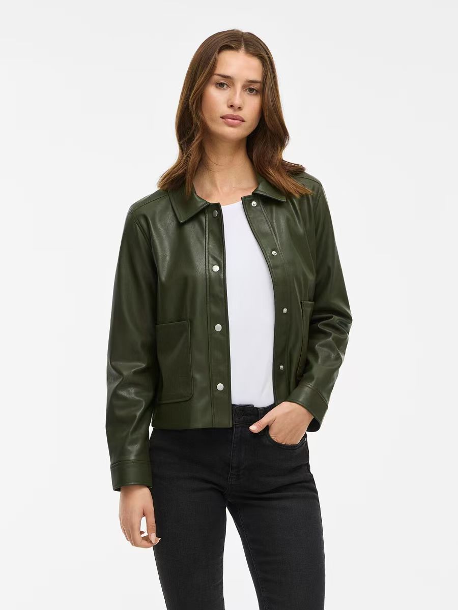 欧单V家女士仿羊皮高级感人造皮革夹克外套有内衬官网60欧元