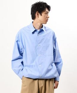 日单潮牌freaks store全棉丝光处理宽松廓形纺锤形长袖休闲衬衣