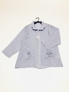 日单女士人棉混纺爽滑柔顺蕾丝上衣衬衫