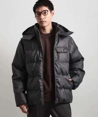 日单贵牌菊池武夫tk男士商务休闲人造皮革保暖棉服可以机洗百搭款