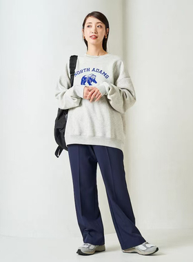 日单潮牌freaks store女士纯色休闲裤半松紧腰微弹力春夏秋三季