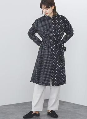 日单贵牌BEAMS女士全棉长袖连衣裙中长款春秋款甜美可爱百搭