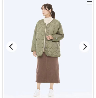 日单潮牌Arnold palmer小雨伞绗缝葫芦格圆领军事风格内胆棉服