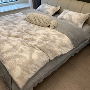 暖冬牛奶绒四件套南通加厚保暖雕花绒毛茸茸高级感抗防静电不掉毛