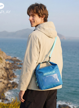 安泊来深蓝色防水双肩包小方包斜挎包户外运动手提包休闲潮流包