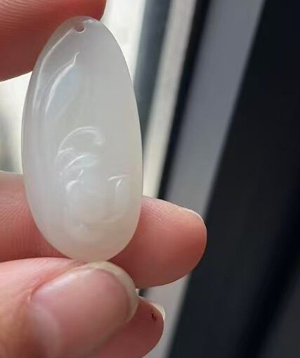 和田玉白玉莲花吊坠小精品高品质百搭款2729