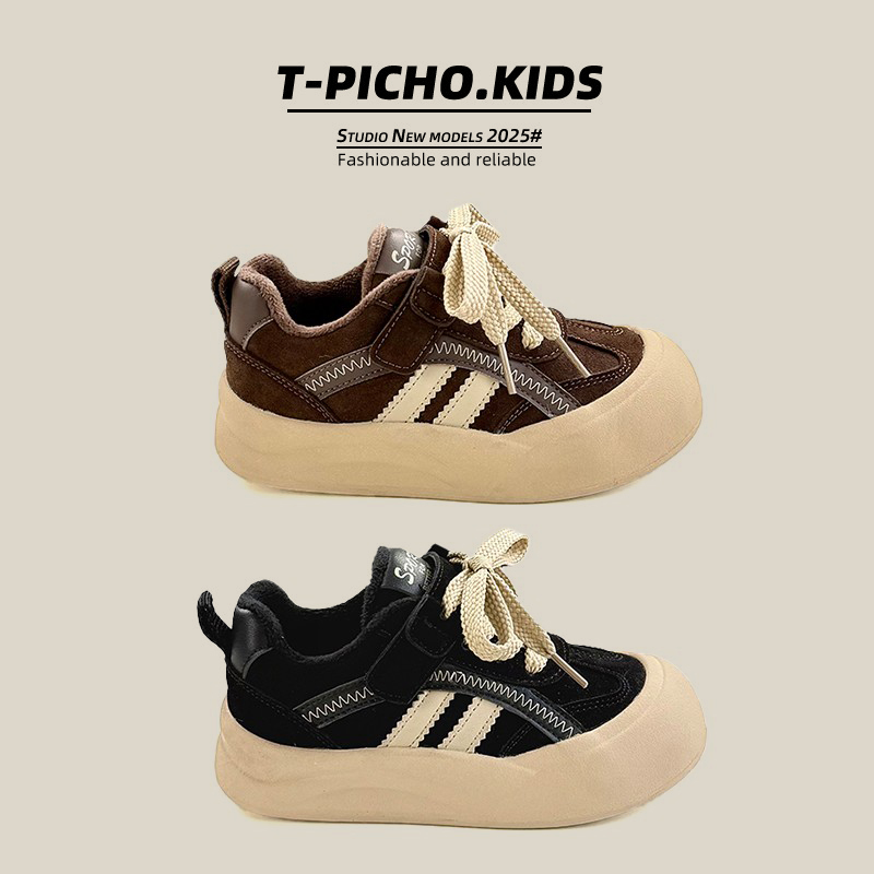 儿童包头板鞋2025年秋冬新款女童加绒运动鞋韩版男童百搭休闲鞋子