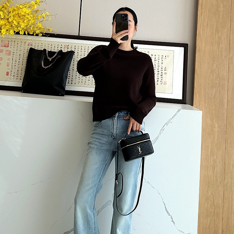 C4758 显瘦保暖拉长腿！舒适弹力 加绒牛仔微喇裤