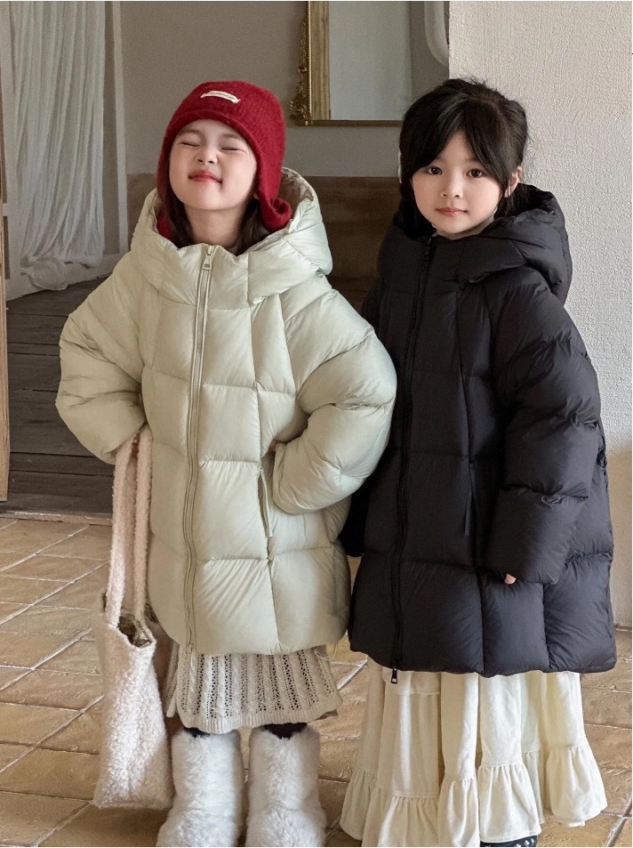 儿童中长款泡芙羽绒服2025新款男童女童秋冬款羽绒服外套