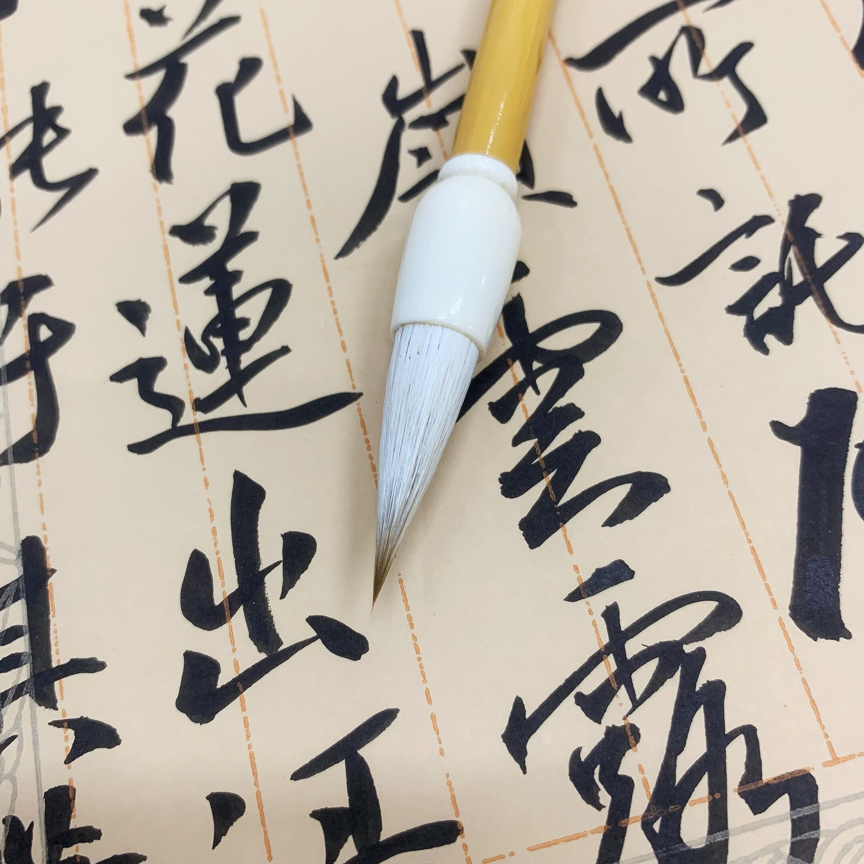 侯店珍珠峰毛笔兼毫毛笔竹竿狼羊兼毫学生用笔中大楷初学者用笔