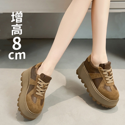 内增高美拉德风德训鞋厚底松糕33