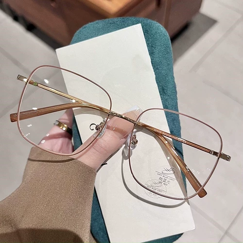 Французский портни Bell Ultra -светлые квадратные бокал -бокал женская миопия может быть доступна большая рама золотая шелковая ящик для глаз