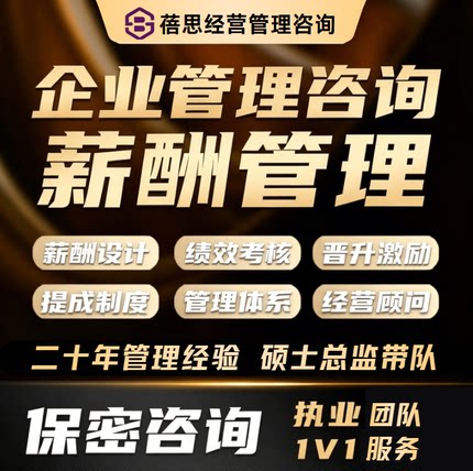 企业战略管理薪酬设计绩效考核全案激励提成制度财务分析落地咨询