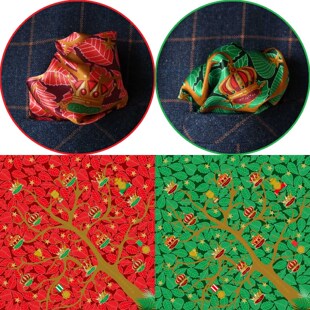 圣诞生命树圣灵果子荣耀冠冕男士口袋巾福音胸巾弟兄丝质小手帕