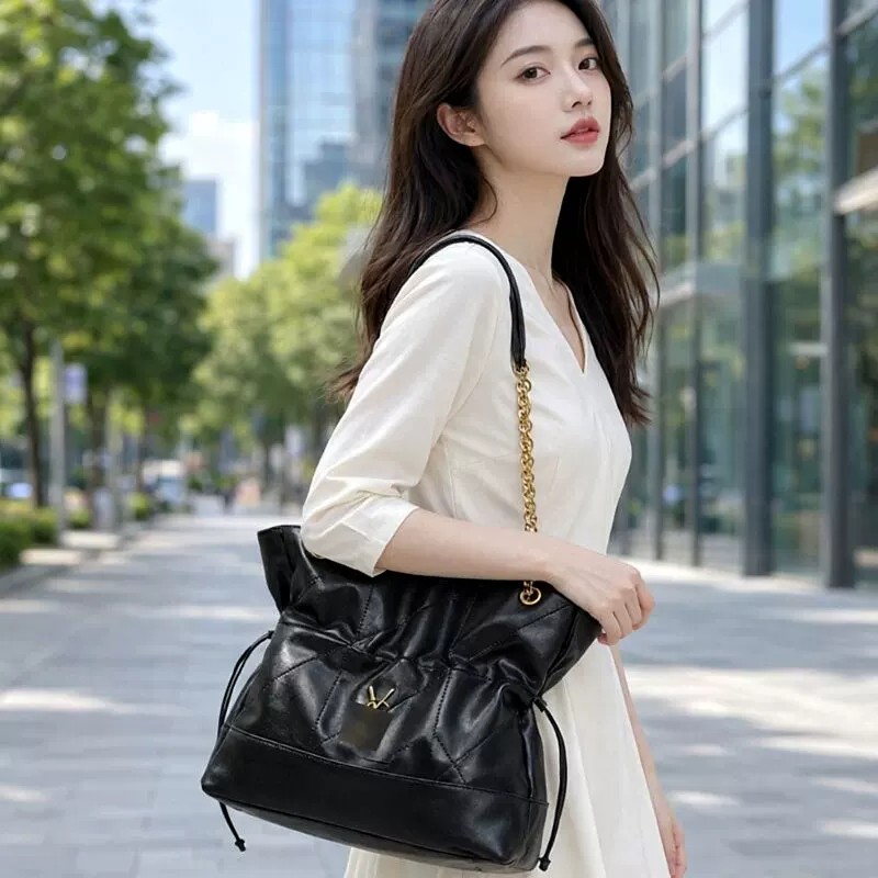 秋冬新款福袋包大容量托特包时尚女单肩包DIY包包欧美复古链条包