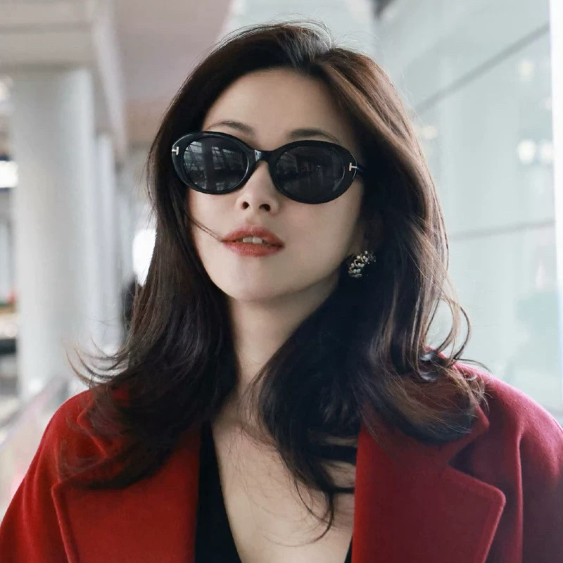 26年新款朱珠同款偏光墨镜女椭圆形高级感显瘦猫眼太阳镜可配近视
