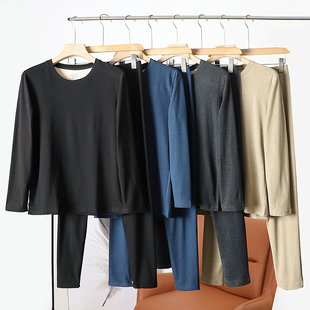 桑蚕丝弹力保暖套装 男士家居服上身速热锁温怕冷B备秋衣秋裤