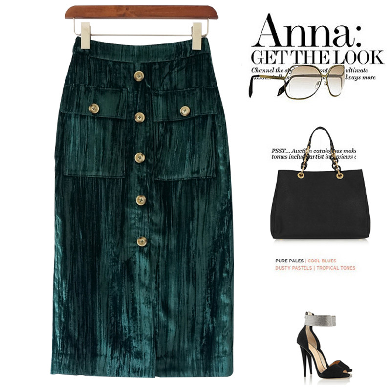 半身裙2025新款洋气春秋大码女装裙子胖妹妹mm遮胯显瘦丝绒包臀裙